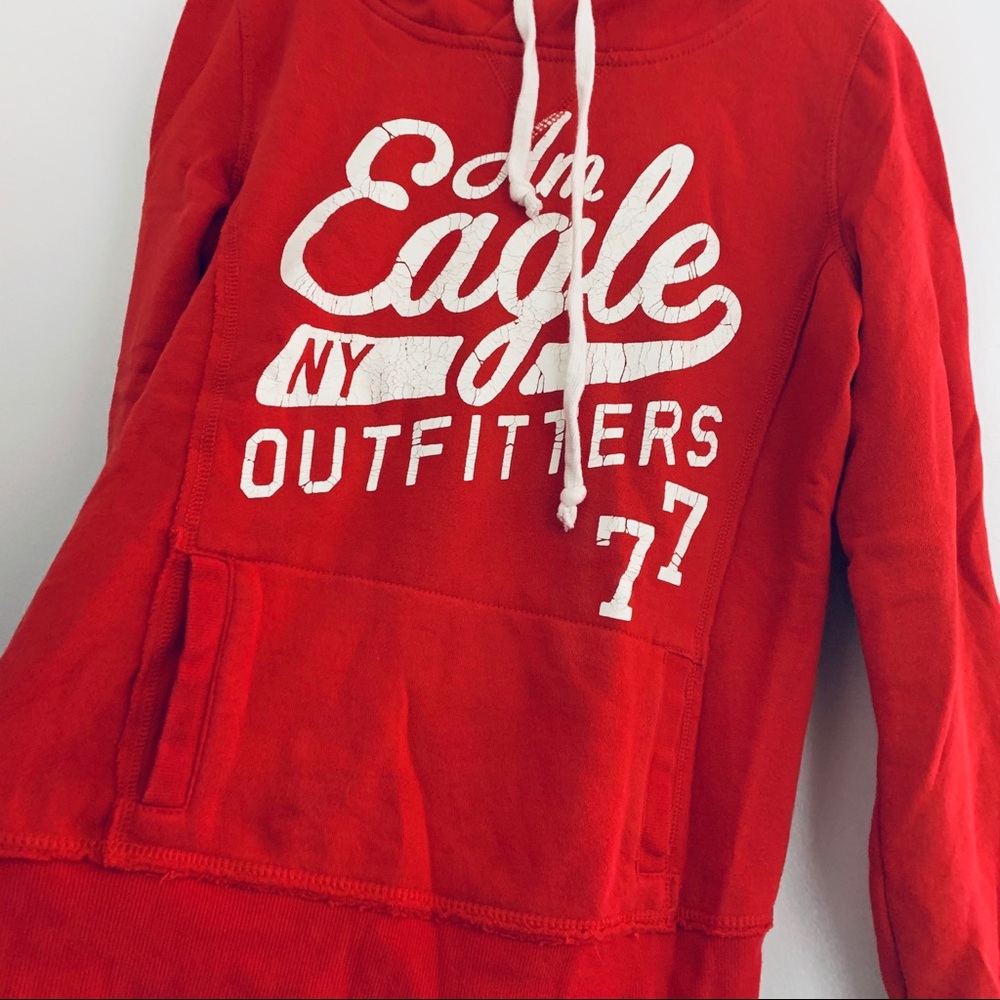 Comfy American Eagle Hoodie, Red, Small
